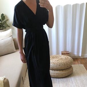 Urban Outfitters Black Midi Wrap Dress
